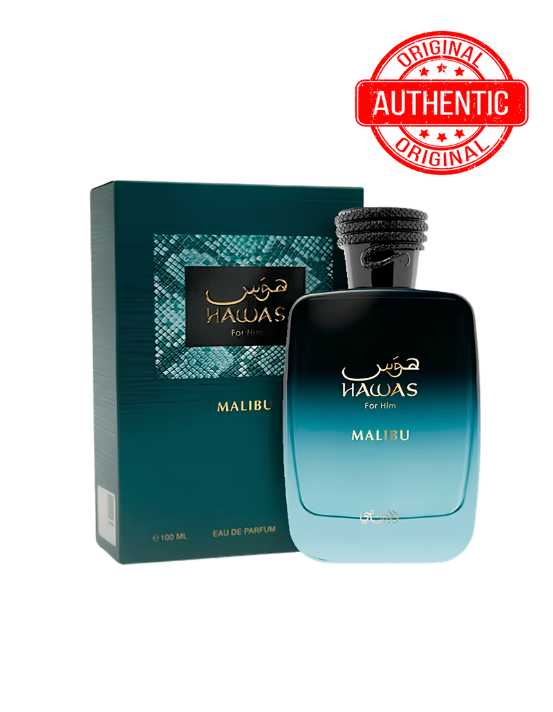 Hawas Malibu 3.4 Oz EDP Para Hombre | Perfume Acuático Tropical Premium