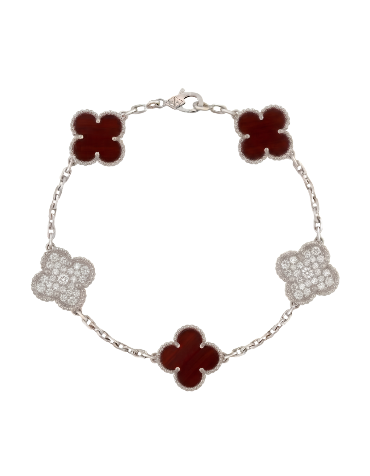 Pulso Tipo VCA Plata, Rojo & Diamante