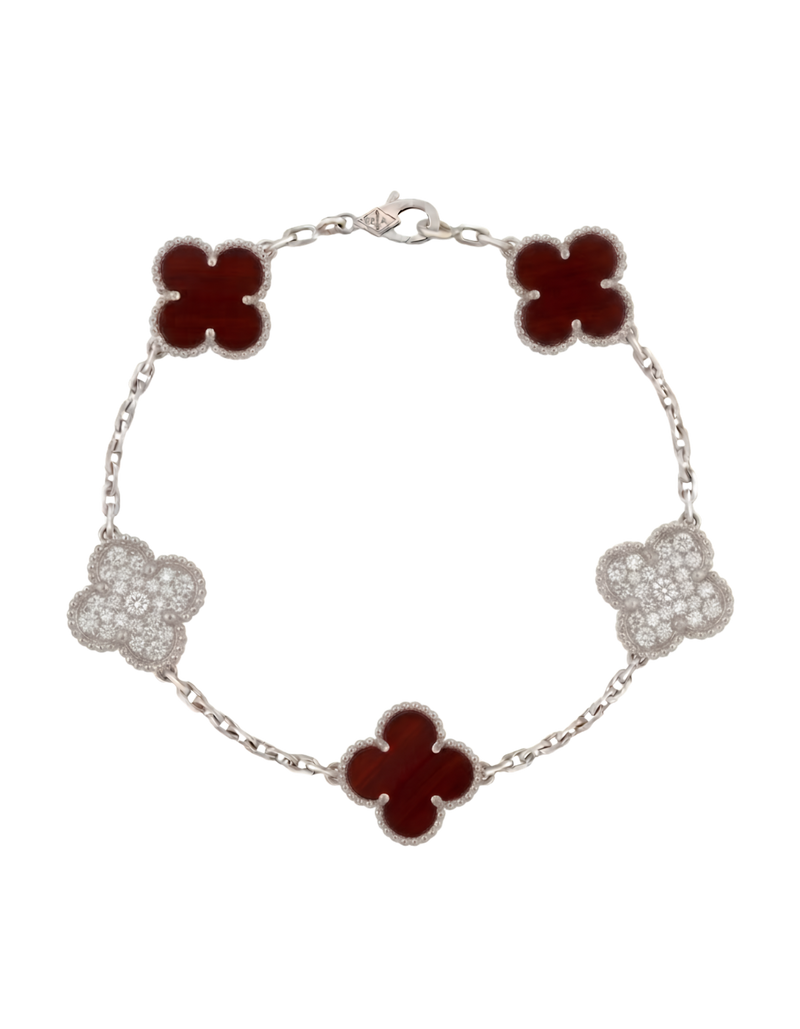 Pulso Tipo VCA Plata, Rojo & Diamante