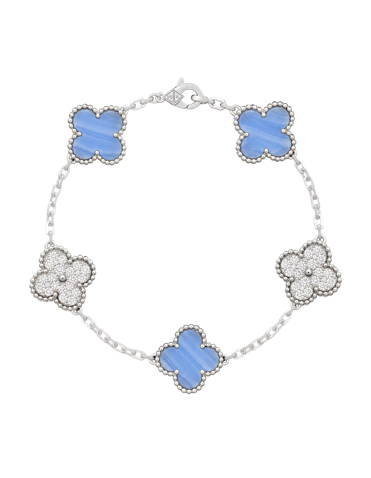 Pulso VCA Plata diamante azul