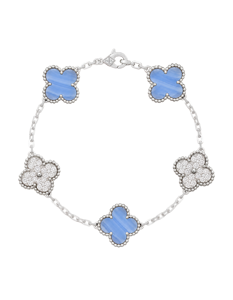 Pulso VCA Plata diamante azul